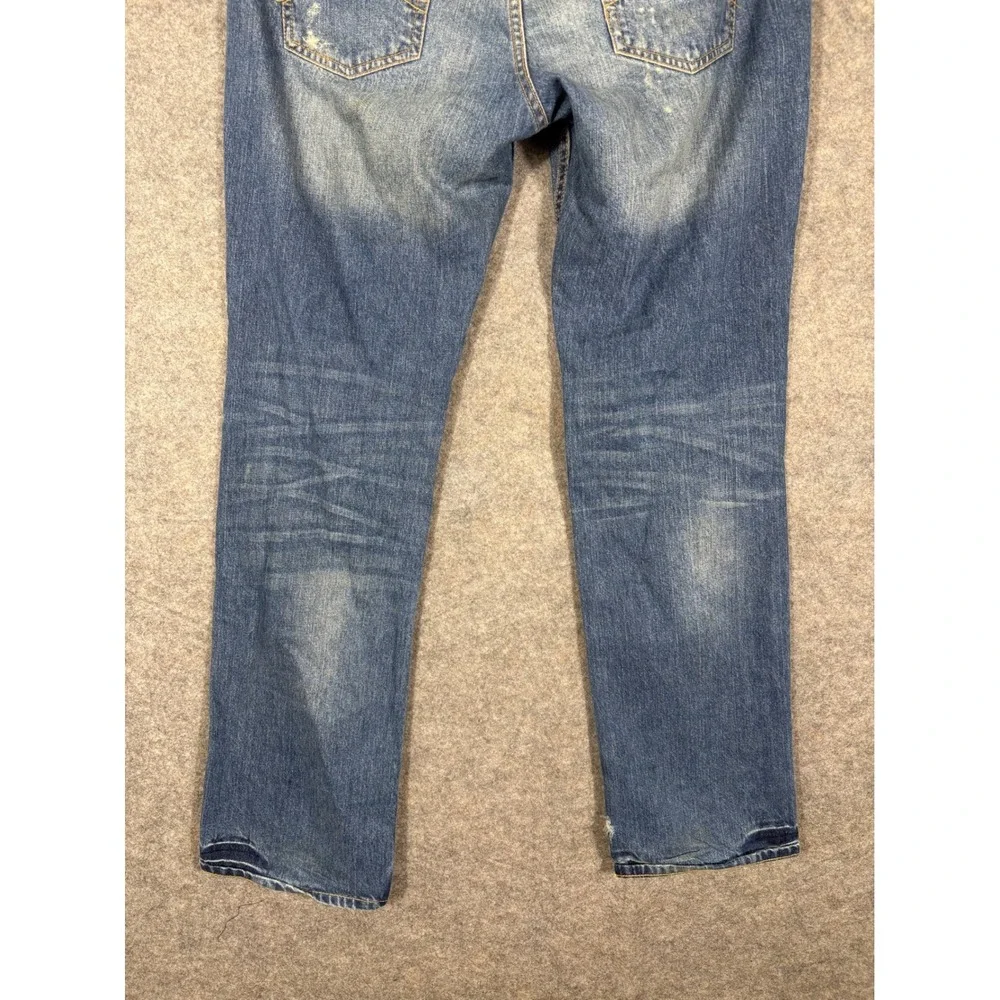 Aeropostale Bowery‎ Slim Straight Distressed Ripped Jeans Mens Size 34x32